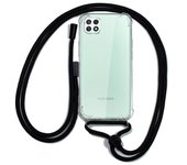 Cool Funda Transparente con Cordón Negro para Samsung Galaxy A22 5G