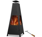 Chimenea de jardín negro 102x35x35cm