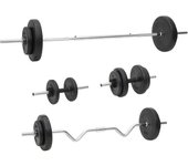 vidaXL Juego de barras y pesas en peso 30 kg/60 kg