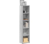 vidaXL Estantería CDs 2 uds contrachapada brillo 21x16x93,5 cm en color Blanco brillante/Gris sonoma/Gris hormigón y más | almacenamiento funcional diseño moderno para baño dormitorio sala