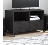 vidaXL Mueble de TV de acero oliva 68x39x43,5 cm en color Verde/Antracita/Negro y más | almacenamiento funcional diseño moderno para baño dormitorio sala