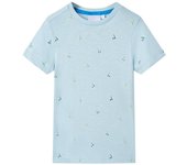 Camiseta infantil 140 en color Azul claro/Azul oscuro