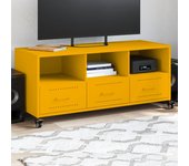 vidaXL Mueble de TV de acero oliva 100,5x39x43,5 cm en color Verde/Antracita/Rosa y más | almacenamiento funcional diseño moderno para baño dormitorio sala