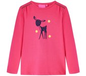 Camiseta infantil de manga larga color 104 en color Coñac/Rosa