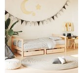 vidaXL Estructura de cama infantil con cajones madera de pino 80x160cm en color Natural/Negro