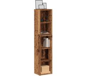 vidaXL Estantería CDs 2 uds contrachapada brillo 21x16x93,5 cm en color Blanco brillante/Gris sonoma/Gris hormigón y más | almacenamiento funcional diseño moderno para baño dormitorio sala