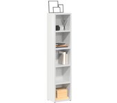 vidaXL Estantería CDs 2 uds contrachapada brillo 21x16x93,5 cm en color Blanco brillante/Gris sonoma/Gris hormigón y más | almacenamiento funcional diseño moderno para baño dormitorio sala