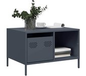 vidaXL Mesa de centro acero laminado frío oliva 68,5x50x43,5cm en color Verde/Rosa/Amarillo y más | estructura resistente ideal para salón dormitorio o estudio