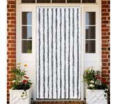 vidaXL Cortina mosquitera gris y blanco chenilla 90x220 cm en color Antracita y blanco/Blanco y gris/Antracita y más | protección solar decorativa para ventanas hogar oficina dormitorio fácil de instalar