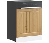 vidaXL Panel para lavavajillas Lucca madera contrachapada madera vieja en color Madera antigua/Negro/Roble ahumado y más