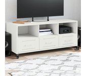 vidaXL Mueble de TV de acero oliva 100,5x39x43,5 cm en color Verde/Antracita/Rosa y más | almacenamiento funcional diseño moderno para baño dormitorio sala