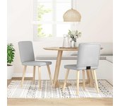 vidaXL Sillas de comedor 2 uds tela en color Gris nube/Crema/Lino y más | cómodas modernas ergonómicas para comedor cocina salón hogar