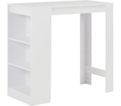 vidaXL Mesa alta de cocina con estantería 110x50x103 cm en color Blanco/Roble/Gris hormigón y más | estructura resistente ideal para salón dormitorio o estudio