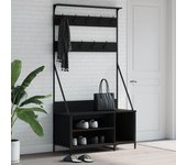 vidaXL Perchero con zapatero 100x41x184 cm en color Roble Sonoma/Roble ahumado/Negro y más