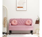 vidaXL Banco con respaldo terciopelo 119,5x64,5x75 cm en color Rosa/Amarillo/Rojo vino tinto y más