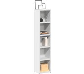 vidaXL Estantería CDs 2 uds contrachapada brillo 21x16x93,5 cm en color Blanco brillante/Gris sonoma/Gris hormigón y más | almacenamiento funcional diseño moderno para baño dormitorio sala