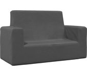 vidaXL Sofá infantil de 2 plazas gris claro con estrellas felpa suave en color Gris claro y blanco/Rosa/Antracita y más