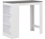 vidaXL Mesa alta de cocina con estantería 110x50x103 cm en color Blanco/Roble/Gris hormigón y más | estructura resistente ideal para salón dormitorio o estudio