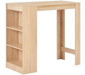 vidaXL Mesa alta de cocina con estantería 110x50x103 cm en color Blanco/Roble/Gris hormigón y más | estructura resistente ideal para salón dormitorio o estudio