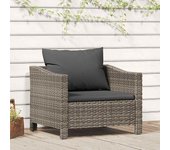 vidaXL Sofá/Sillón/ Reposapiés de jardín con cojín ratán sintético gris en modelo middle/sillón/2x centrales y más | acolchados duraderos para sofás de jardín terraza exterior