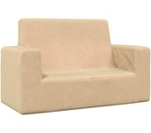 vidaXL Sofá infantil de 2 plazas gris claro con estrellas felpa suave en color Gris claro y blanco/Rosa/Antracita y más