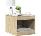 vidaXL Mueble arenero para gatos madera 47x59x42 cm en color Roble Sonoma/Marrón roble/Blanco y más | almacenamiento funcional diseño moderno para baño dormitorio sala