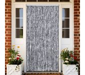 vidaXL Cortina mosquitera de chenilla 100x220 cm en color Gris claro y oscuro/Plateado/Marrón y beige y más | protección solar decorativa para ventanas hogar oficina dormitorio fácil de instalar