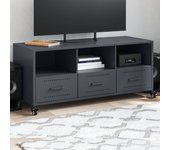 vidaXL Mueble de TV de acero oliva 100,5x39x43,5 cm en color Verde/Antracita/Rosa y más | almacenamiento funcional diseño moderno para baño dormitorio sala