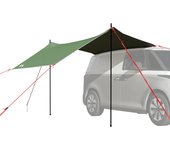 vidaXL Tienda de campaña para coche impermeable en color Gris y naranja/Azul/Verde