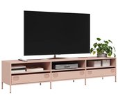 vidaXL Mueble de TV acero laminado en frío 202x39x43,5 cm en color Antracita/Negro/Blanco y más | almacenamiento funcional diseño moderno para baño dormitorio sala