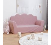 vidaXL Sofá infantil de 2 plazas de felpa suave color en color Crema/Rosa/Gris claro y más