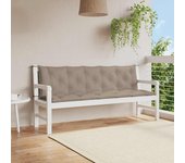 vidaXL Cojín de banco de jardín tela Oxford 180x(50+50)x7 cm en color Gris/Taupé/Beige | acolchados duraderos para sofás de jardín terraza exterior