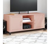 vidaXL Mueble de TV acero 100,5x39x43,5 cm en color Rosa/Verde/Blanco y más | almacenamiento funcional diseño moderno para baño dormitorio sala