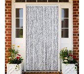vidaXL Cortina mosquitera gris y blanco chenilla 90x220 cm en color Antracita y blanco/Blanco y gris/Antracita y más | protección solar decorativa para ventanas hogar oficina dormitorio fácil de instalar