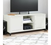 vidaXL Mueble de TV acero 100,5x39x43,5 cm en color Rosa/Verde/Blanco y más | almacenamiento funcional diseño moderno para baño dormitorio sala