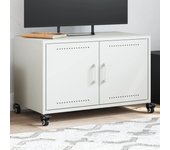 vidaXL Mueble de TV de acero oliva 68x39x43,5 cm en color Verde/Antracita/Rosa y más | almacenamiento funcional diseño moderno para baño dormitorio sala