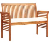 vidaXL Banco de jardín 2 plazas con cojín madera maciza acacia 120 cm en color Crema/Gris oscuro | acolchados duraderos para sofás de jardín terraza exterior