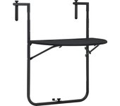 vidaXL Mesa balcón colgante plástico aspecto ratán 60x64x83,5cm en color Marrón/Negro | diseño vintage industrial ideal para cocina salón comedor