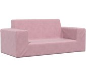vidaXL Sofá infantil de 2 plazas gris claro con estrellas felpa suave en color Gris claro y blanco/Rosa