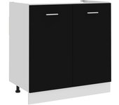 vidaXL Armario bajo fregadero “Lyon” madera ingeniería en color Blanco/Marrón roble/Roble ahumado y más | almacenamiento funcional diseño moderno para baño dormitorio sala