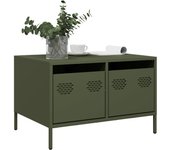 vidaXL Mueble para TV acero laminado en frío 68x50x43,5 cm en color Negro/Amarillo/Blanco y más | almacenamiento funcional diseño moderno para baño dormitorio sala