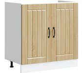 vidaXL Panel para lavavajillas Lucca madera contrachapada negra en color Negro/Madera antigua/Roble ahumado y más