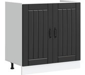 vidaXL Panel para lavavajillas Lucca madera contrachapada negra en color Negro/Madera antigua/Roble ahumado y más