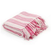 vidaXL Manta a rayas de algodón 160x210 cm en color Gris y blanco/Azul marino/Rosa y más