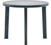vidaXL Mesa de jardín de plástico gris 89 cm en color Antracita/Blanco/Verde | estructura resistente ideal para salón dormitorio o estudio
