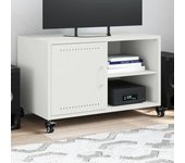 vidaXL Mueble de TV acero 68x39x43,5 cm en color Negro/Verde/Antracita y más | almacenamiento funcional diseño moderno para baño dormitorio sala