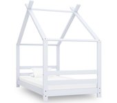 vidaXL Estructura de cama infantil madera maciza pino 80x160 cm en color Gris/Blanco