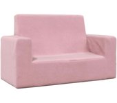 vidaXL Sofá infantil de 2 plazas gris claro con estrellas felpa suave en color Gris claro y blanco/Rosa/Antracita y más