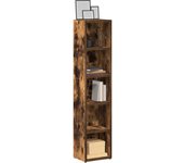 vidaXL Estantería CDs 2 uds contrachapada brillo 21x16x93,5 cm en color Blanco brillante/Gris sonoma/Gris hormigón y más | almacenamiento funcional diseño moderno para baño dormitorio sala