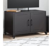 vidaXL Mueble de TV de acero oliva 68x39x43,5 cm en color Verde/Antracita/Rosa y más | almacenamiento funcional diseño moderno para baño dormitorio sala